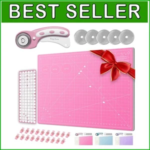 Complete Quilting Kit with Rotary Cutter, Replacement Blades & 36" x 24" Mat - Picture 1 of 8