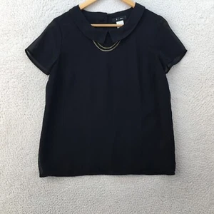 La Redoute Black Polyester Short Sleeve Blouse Women Size UK 10 NEW - Picture 1 of 9