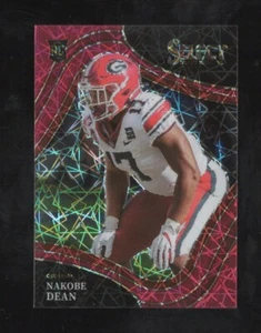 Panini Select Draft Picks 2022 #200 Nakobe Dean Red Lazer Prizm - Photo 1/2