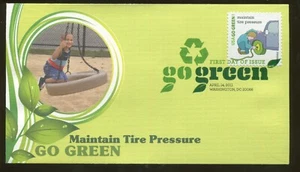 2011 Washington DC - Go Green - Maintain Tire Pressure - Fleetwood FDC - Picture 1 of 2