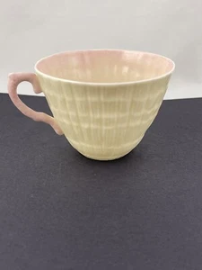 BELLEEK LIMPET PINK FLAT CUP – MINT - Picture 1 of 14