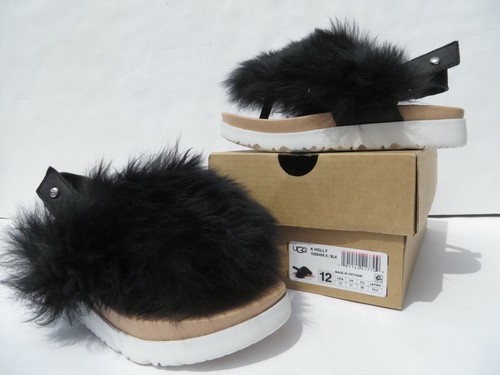 UGG Holly Sandalo 12 NUOVO Scarpe Bambini Ragazze Holly Sandali Nero Nuovo con Scatola Slides