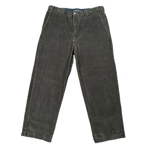 Croft Barrow Mens Size 40X32 Green Corduroy Pants Flat Front High Rise Cotton - Picture 1 of 6
