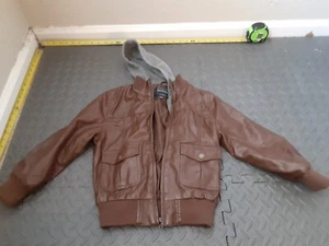 Twenty Twenty Jacket Youth 5/6 Brown Faux Leather #S181 - Picture 1 of 3