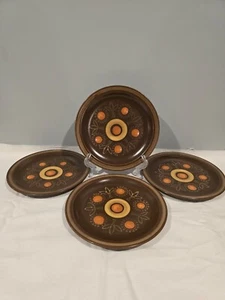 4er Set Georges Briard Azteken Steinzeug Brot/Dessert/Salatteller 7,5" Japan - Bild 1 von 11