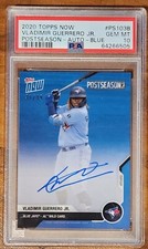 2020 Topps Now Postseason Vladimir Guerrero Jr. Auto Blue  /49 PSA 10 HR Derby!