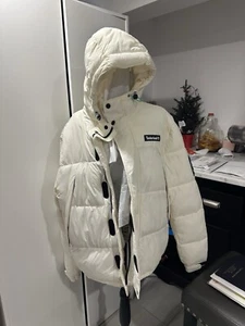 New Timberland  Full Zip Puffer Jacket  White  Size Large - Picture 1 of 7