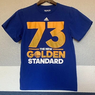 Golden State Warriors 73 Wins New Gold Standard Youth Small Adidas Go To Tee NBA - Image 1 of 4