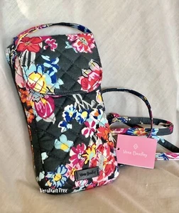 Vera Bradley Carson Cellphone Crossbody PRETTY POSIES Pink Gray BCA Rare NWT New - Picture 1 of 5