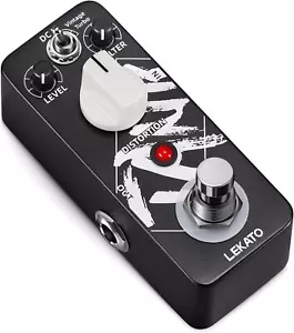Pedal de guitarra de distorsión LEKATO efecto de guitarra analógico 2 modos DC 9V True Bypass - Imagen 1 de 8