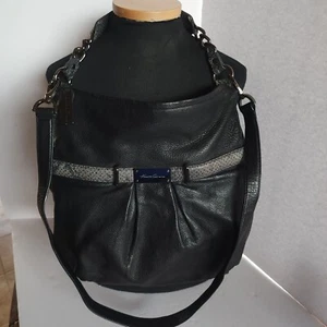 Kenneth Cole Black Genuine Leather HOBO Handbag/Shoulder bag, GUC, Great Find - Picture 1 of 18