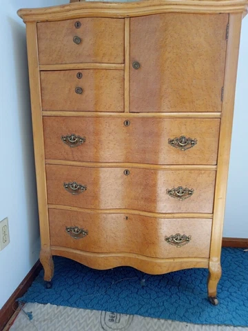 Antique Bird Eye Maple Dresser Cover