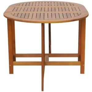 Wooden Dining Table Outdoor Garden Patio Balcony Folding Drop Leaf Furniture - Picture 1 of 5