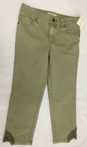 NWT CAT JACK GIRLS SUPPER SKINNY JEANS EMBROIDERED CAPRIS PANTS SIZE 6 - Picture 1 of 4