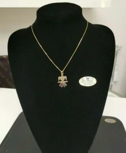 Collana modello Bebè con ciondolo bimba argento 925% dorato e anche incisione - Foto 1 di 1