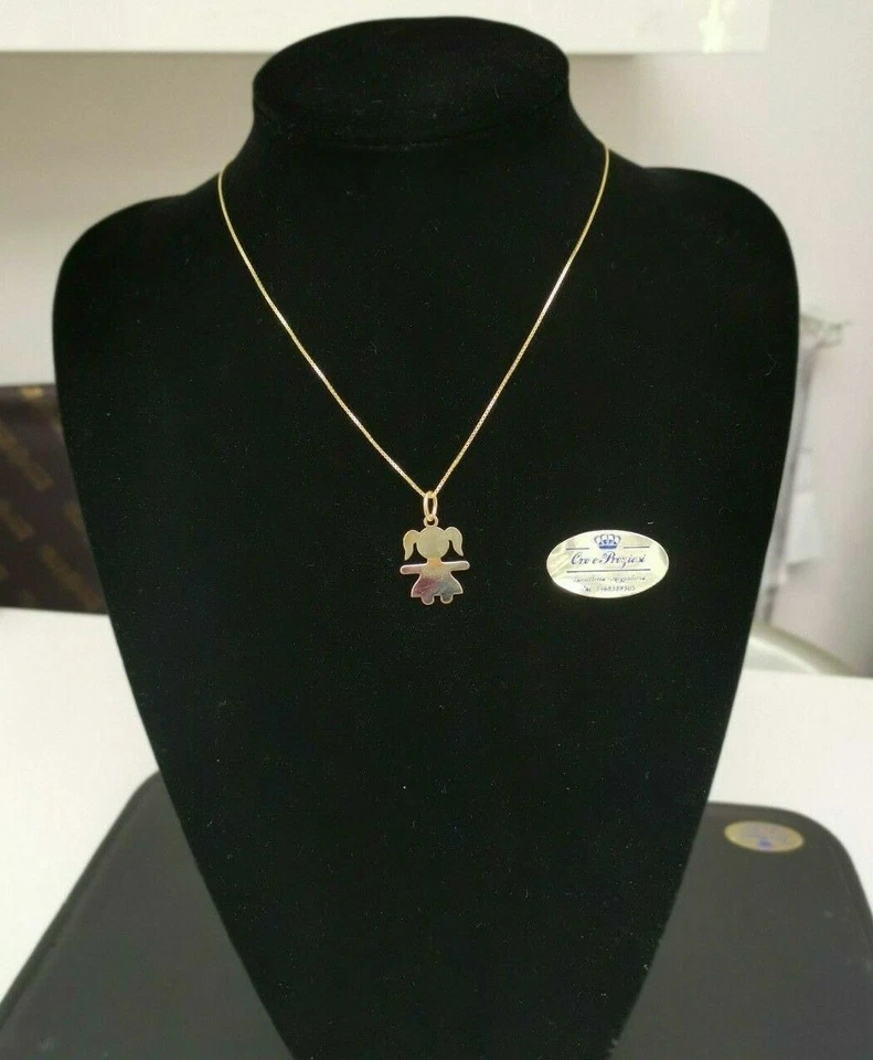 Collana modello Bebè con ciondolo bimba argento 925% dorato e anche incisione - Immagine 1 di 1