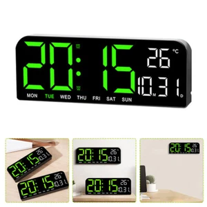 Electronic LED Digital Wall Clock Temperature Humidity Display For Home Decor - Picture 1 of 19