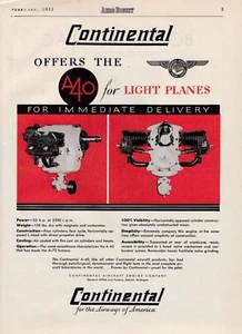 1931 Continental Aircraft Engine Ad 10/23/2024k - Picture 1 of 1