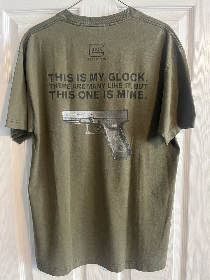 Camisa Grande This Is My Glock RARA De Colección Glock G17 Verde Desteñida R Lee Ermey Foto 1 de 4