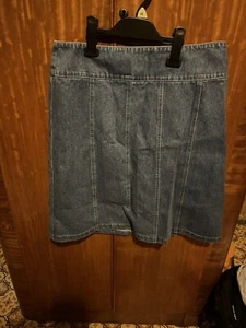 denim skirt size 12 knee length Etam Unworn - Picture 1 of 4