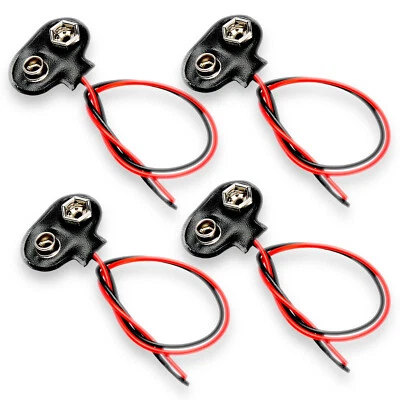 4x 9 Volt Batterieclip Block Batterie Clip Anschluss Kabel für 9V Blöcke Stecker - Bild 1 von 4