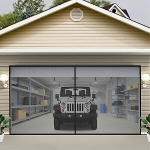 VEVOR Garage Door Screen Garage Net 18 x 7 ft for 2-Car Magnet Bottom Heavy-Duty