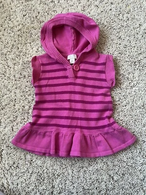 Vestido Suéter con Capucha Manga Corta Bebé Niñas LUGAR 6-9 Meses Usado en Excelente Condición Foto 1 de 4