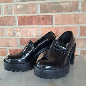 Steve Madden Y2K Women's Kimberley Chunky Heel Patent Penny Loafer, Women's 9.5 - Picture 1 of 5