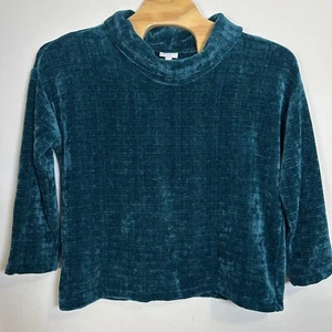 J.Jill Pullover Gr. L Large türkis Oversize gerippt Chenille Wasserfallausschnitt weich kuschelig - Bild 1 von 5