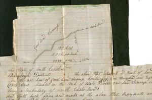 1860 PLAT ORANGEBURG SC 180 ACRES SOLD BY J B T JOHNSON TO GARVIN COOPER - Picture 1 of 3