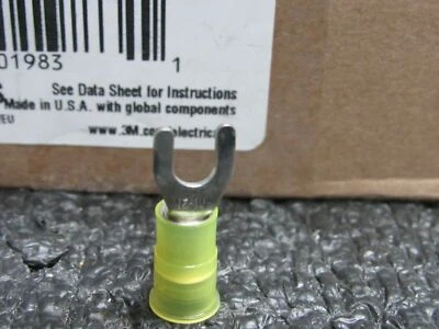 3M MNG10-10FK Fork Terminal,Std,#10 Stud,Yellow,PK500 (c) - Image 1 of 3