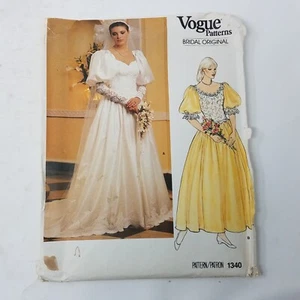 Vogue Bridal Original Sewing Pattern Princess Wedding Dress Petticoat 1340 sz 12 - Picture 1 of 4