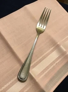 ONEIDA 18/10 PEARL DINNER FORK Stainless Flatware Beaded Edge Dinner Fork 8.25" - Picture 1 of 4
