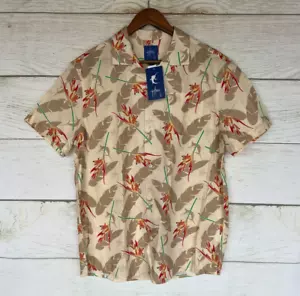 Guy Harvey Shirt Mens Medium Birds of Paradise Cotton Button Front Shirt New - Picture 1 of 3