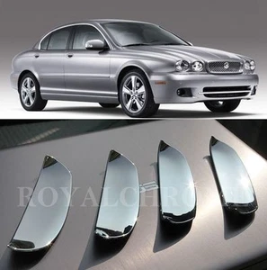 US STOCK X-TYPE X4 Bright CHROME Door Handle Cup Bucket Covers for JAGUAR X Type - Picture 1 of 9