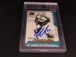 Tarjeta Jonathan Cheechoo 2002-03 Pacific Calder #93 automática tiburones Beckett certificado de autenticidad - Imagen 1 de 7