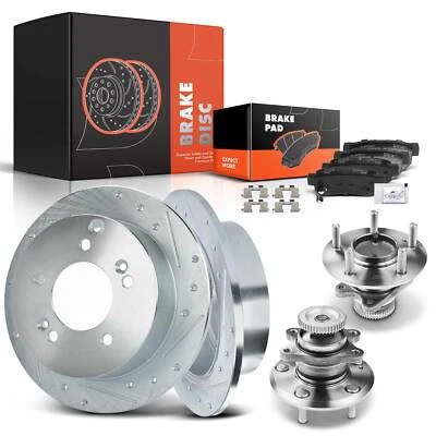 Rotores y pastillas de freno traseros perforados + cojinete de cubo para Hyundai XG350 2002-2005 XG300 Foto 1 de 4