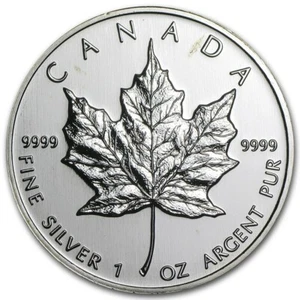 1999 Canadian $5 Maple Leaf 1 oz 9999 Silver Coin (Sealed in Original Packaging) - Picture 1 of 2