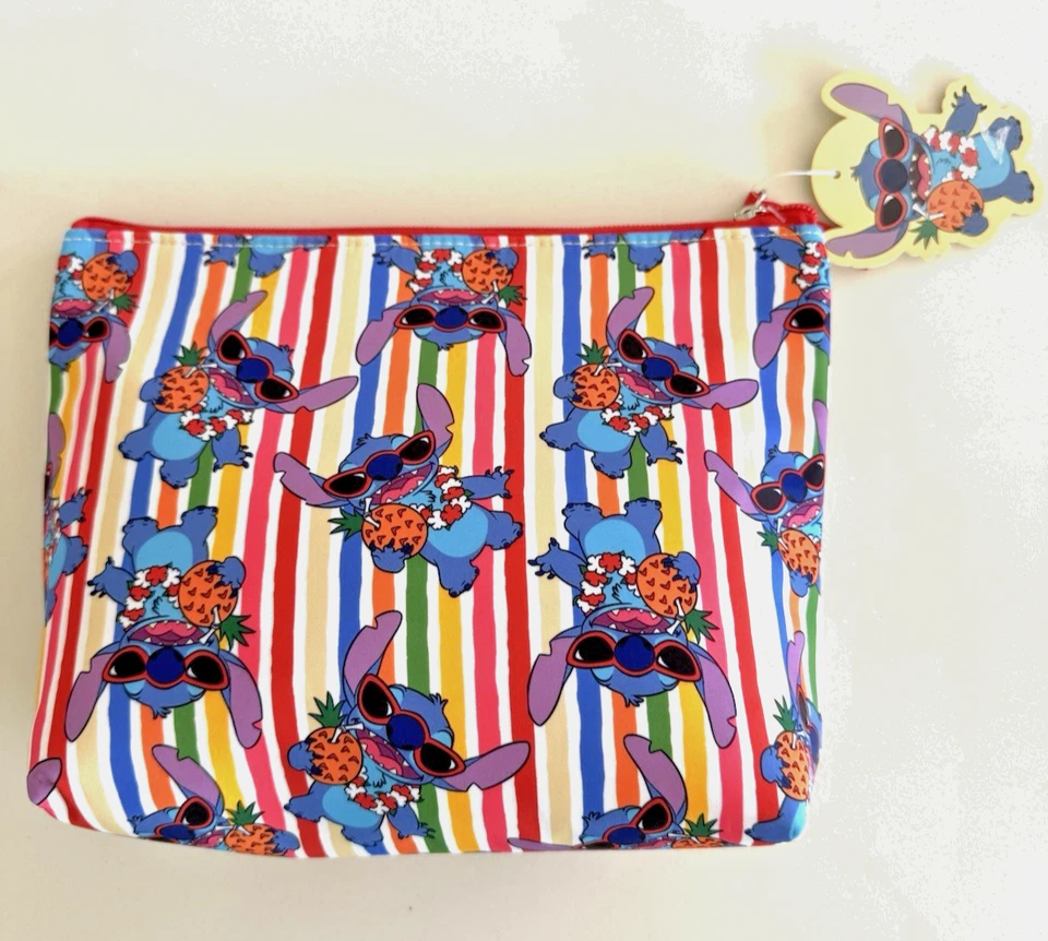 Disney Stitch Lilo and stitch Makeup bag Multicolor Pouch Beach Multiuse NEW - Image 1 of 4
