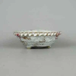 Japanese Tokoname Bonsai Pot BUNZAN Round Glazed White w.5.2in (13.2cm) - Picture 1 of 11