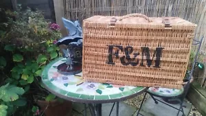 (BF) Fortnum and Mason F&M Genuine Wicker Hamper picnic Basket - Picture 1 of 2