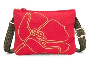 Kipling MAI POUCH borsa grande convertibile a tracolla - fiore oro rosso prezzo consigliato £ 48 - Foto 1 di 6