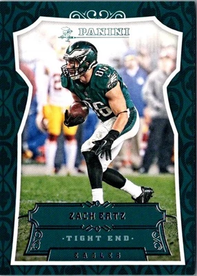 2016 Panini Zach Ertz #182 Philadelphia Eagles Football Card - Image 1 of 2