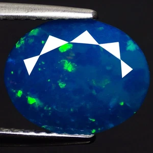 2.33 Cts MYSTICAL OVAL FACETTED (11 x 8 mm) 100% NATURAL FIRE BLUE OPAL GEMSTONE - Picture 1 of 7