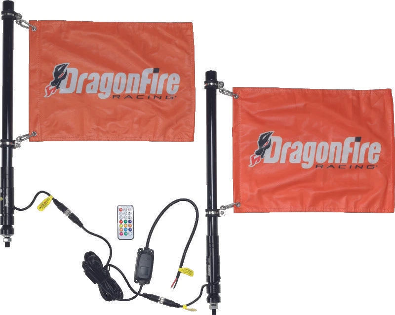 DragonFire Racing 2 英尺螺旋 Led Whip - 黑色 — 第 1/1 张图片