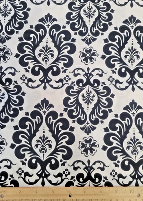 Keepsake Calico Cotton Fabric Black And White Damask - Image 1 of 2