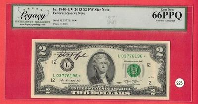 $2 fr 1940-L 2013 Legacy Gem 66 PPQ Gem UNC  Lt 225 - Image 1 of 2