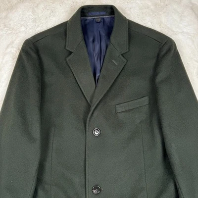 J.Crew Ludlow Men's Green Wool Cashmere Overcoat Jacket Topcoat Trench Coat 44R - Image 1 of 4