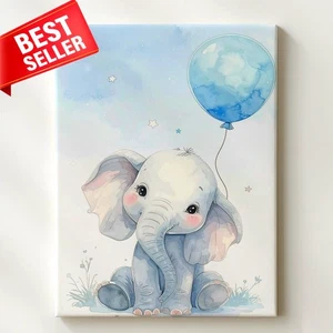 Balloon Delightful Holding Canvas Blue Moment Gentle Wonder Warmth Wall Art - Picture 1 of 8