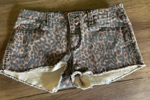 Pantalones Cortos Denim Tripp NYC Estampado Leopardo Guepardo Tiro Bajo Talla 11 Gótico Punk - Imagen 1 de 7